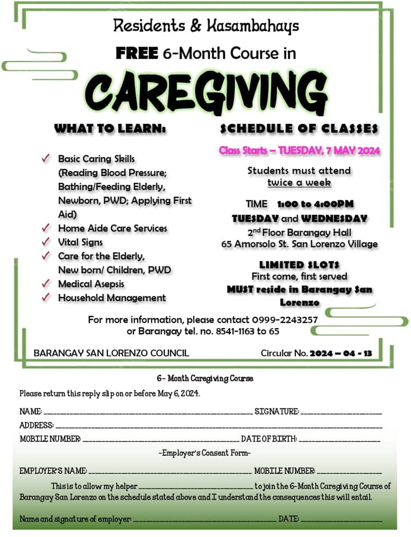 Free Caregiving course