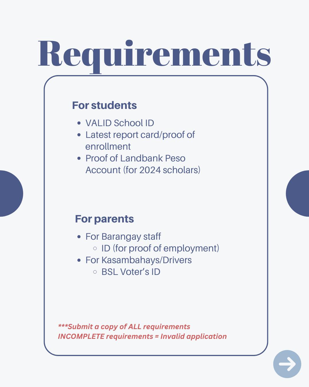 Scholarship Cash Assistance 2025