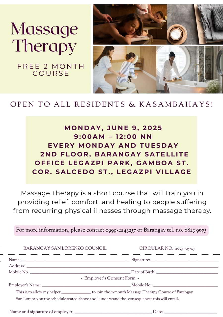 Massage Therapy free 2 month course